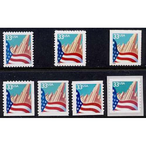 #3277-82 Flag Over City, Set of Seven