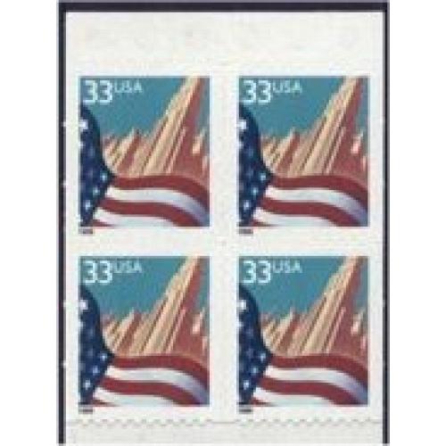 #3278a Flag over City, Booklet Pane of 4