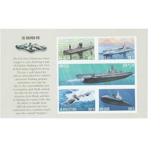 #3377a1 Submarine Booklet Pane of Five "THE DOLPHIN PIN"