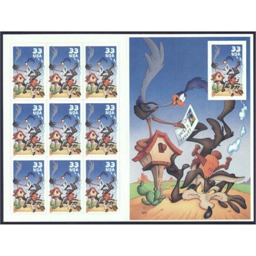 #3392 Wile E. Coyote Looney Tunes, Special Souvenir Sheet of Ten
