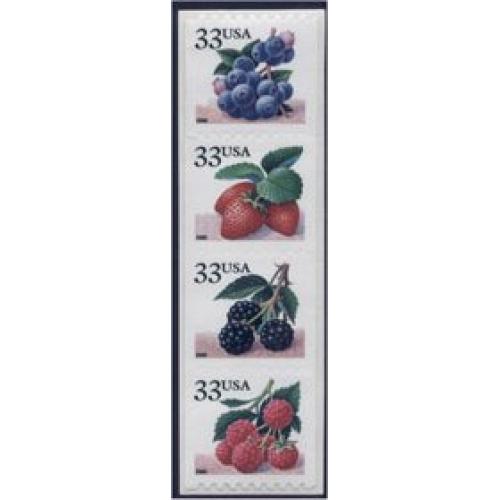 #3407a Fruit Berries, Coil Strip of Four