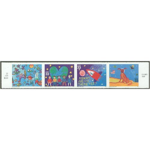 #3414-17 Stampin' the Future, Set of Four Single Stamps