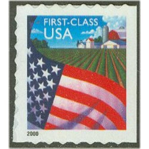 #3450 Flag over Farm, Self-adhesive Die-cut 8 ATM Booklet Single