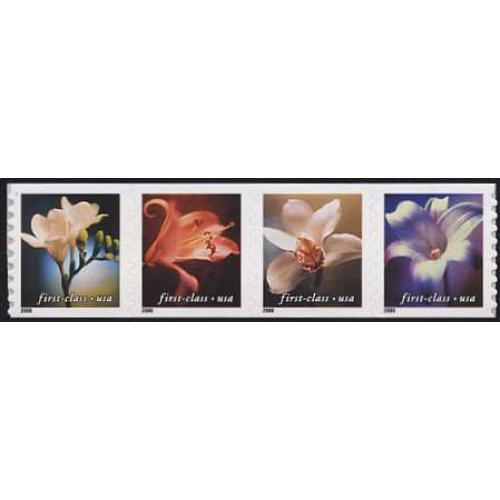 OUT OF STOCK #3465a Four Flowers, S-A Coil Strip of Four (BUYING)