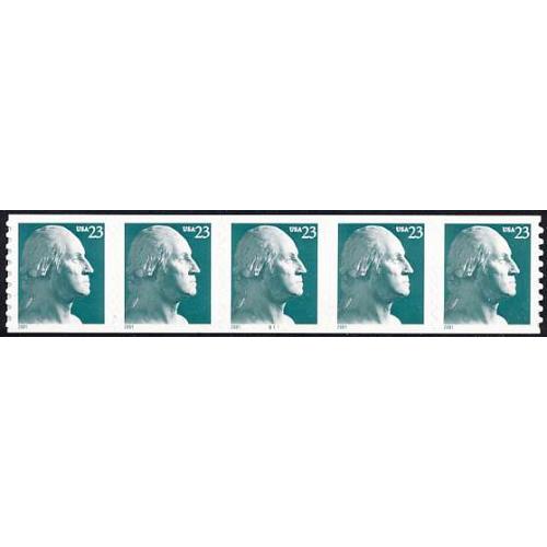 #3475A Washington, PNC Plate Number Coil Strip of 5, #B11