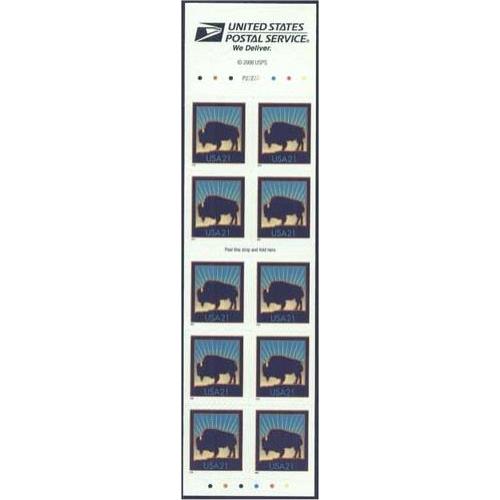 #3484d Bison Booklet Pane of 10 (Convertible Booklet)