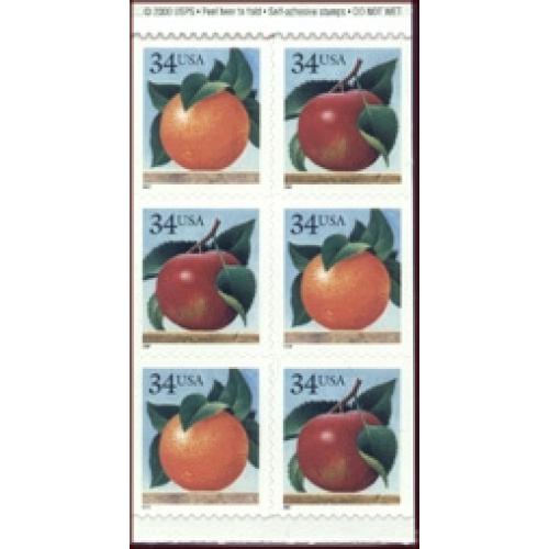 #3494d Apple & Orange Pane of Six