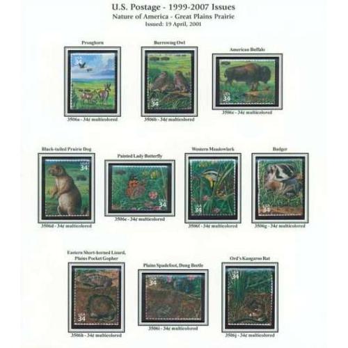#3506a-j Great Plains Prairie, Nature of America Set of Ten Sing