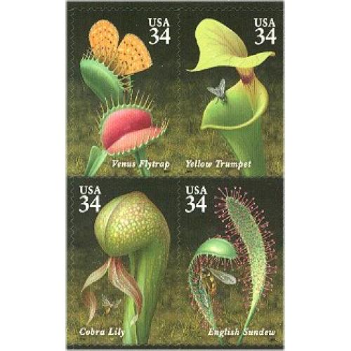 #3528-31 Carnivorous Plants, Four Singles