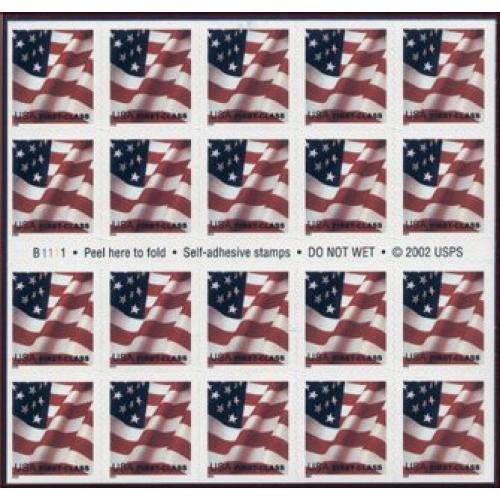 #3623a USA First Class Flag, Convertible Booklet of 20