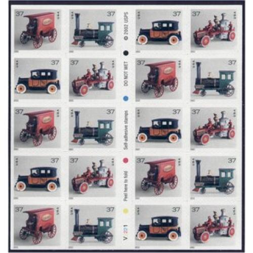 #3645e Antique Toys, Convertible pane of 20