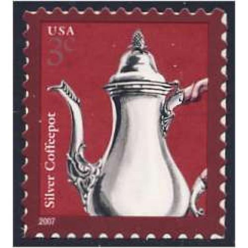 #3754 Silver Coffee Pot, Self-adhesive Sheet Stamp