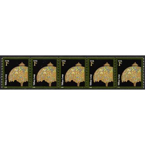 #3758A Tiffany Lamp, "2008" PNC Strip of 5, #S11111