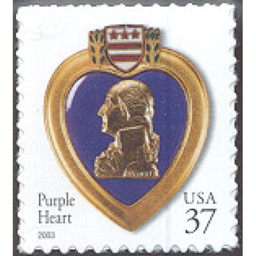 #3784 Purple Heart, S-A Die-cut 11¼x10¾ (2003)
