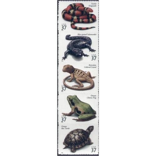#3814-18 Reptiles and Amphibians, Five Singles
