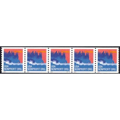 #3864 Sea Coast, PNC Plate Number Coil Strip of 5, #S1111