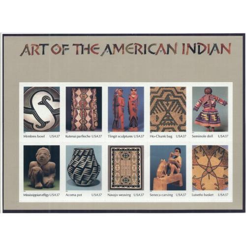 #3873 Art of the American Indian, Sheet of Ten