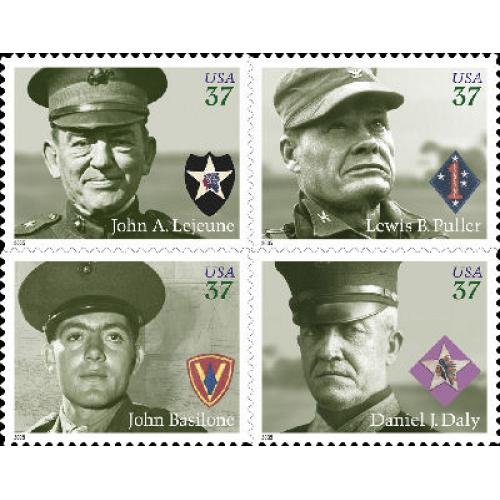 #3964a Distinguished Marines, Block of Four