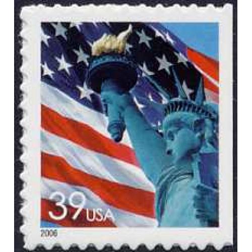 #3978av Flag & Lady Liberty, Single from Convertible Book of Ten