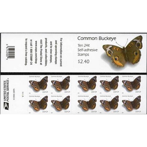 #4001b Common Buckeye Butterfly, Convertible Booklet of Ten