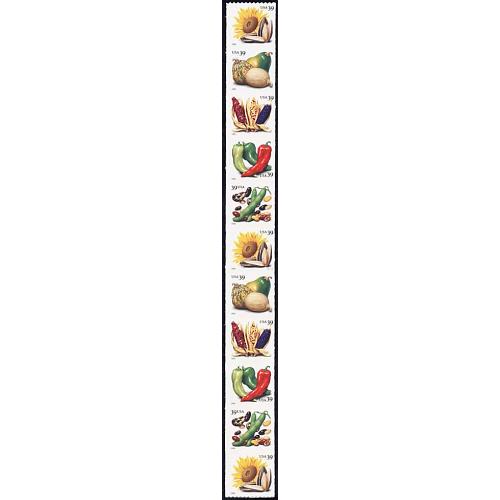 #4003-07 Crops of The Americas, Plate Number Coil Strip of  11, 