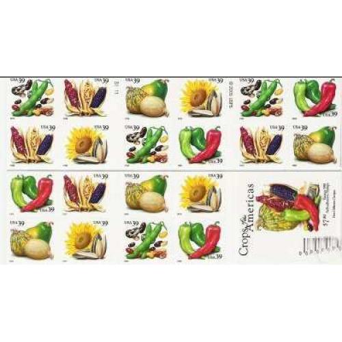 #4012b Crops of The Americas, Convertible Double-sided Booklet of 20