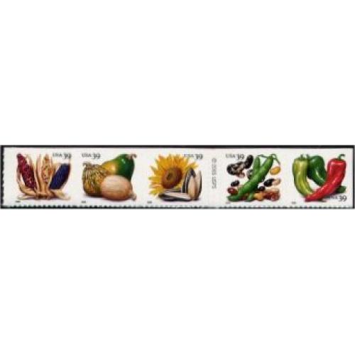 #4013-17 Crops of The Americas, Set of Five Singles from Vending Booklet
