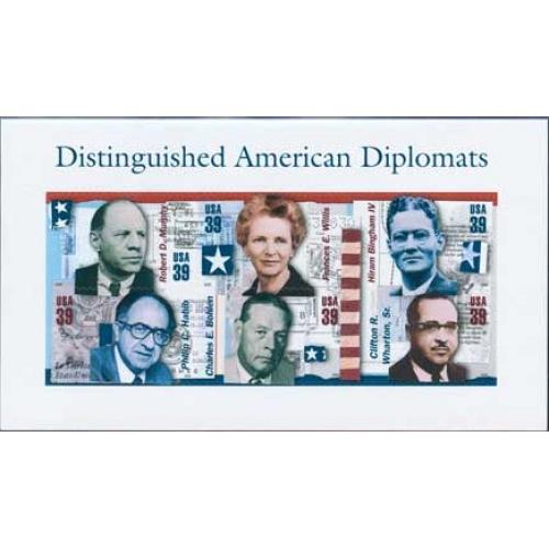 #4076 Distinguished American Diplomats, Souvenir Sheet of Six