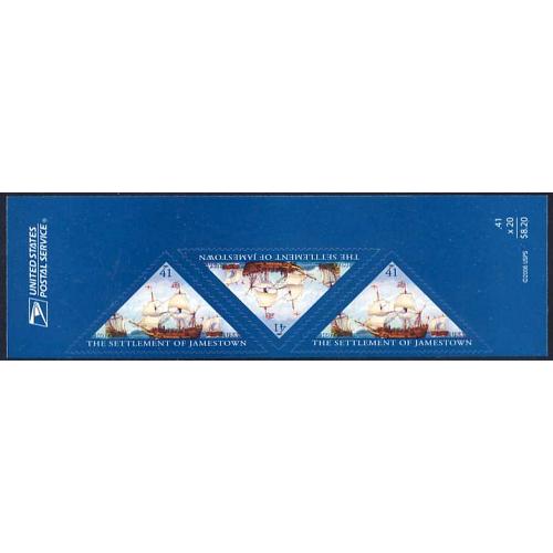 #4136 Jamestown 400th Anniversary, Strip of Three