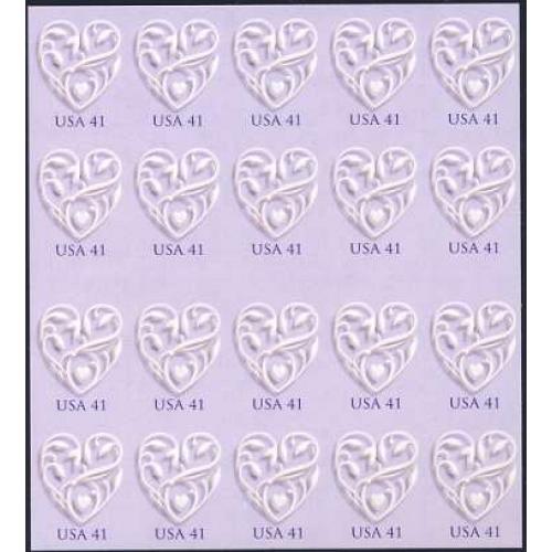 #4151a Wedding, Silver Heart Convertible Book (41¢)