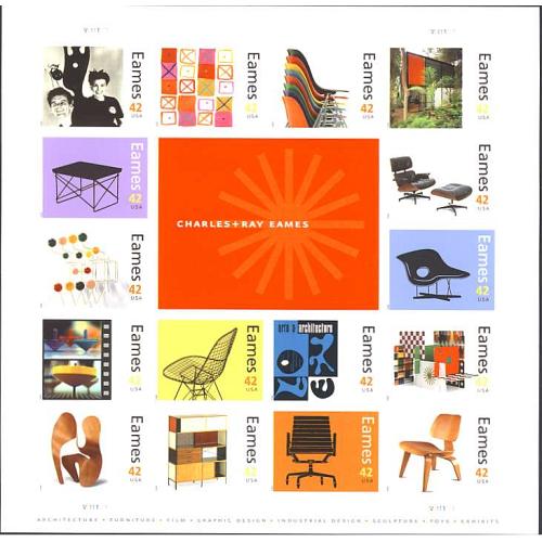#4333 Charles & Ray Eames, Souvenir Sheet of 16 Stamps
