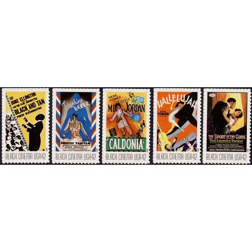 #4336-40 Vintage Black Cinema, Set of Five Single Stamps