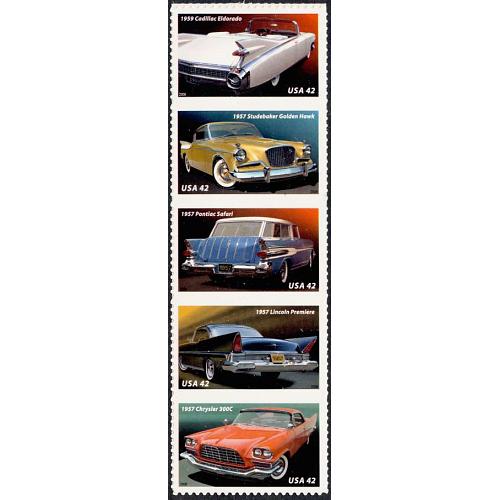 #4357a Tailfins & Chrome, Strip of Five