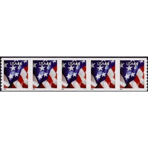#4394 American Flag, PNC S-A Plate Number Coil Strip of 5, #V111