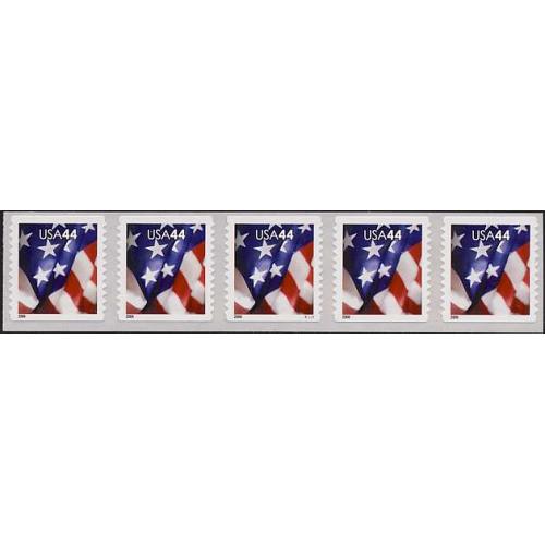 #4395 American Flag, PNC S-A Plate Number Coil Strip of 5, #V111