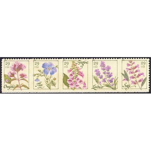 #4509a Herbs, Strip of Five from Sheet