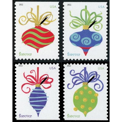 #4571-74 Holiday Baubles, Ashton Potter Printing, Four Singles