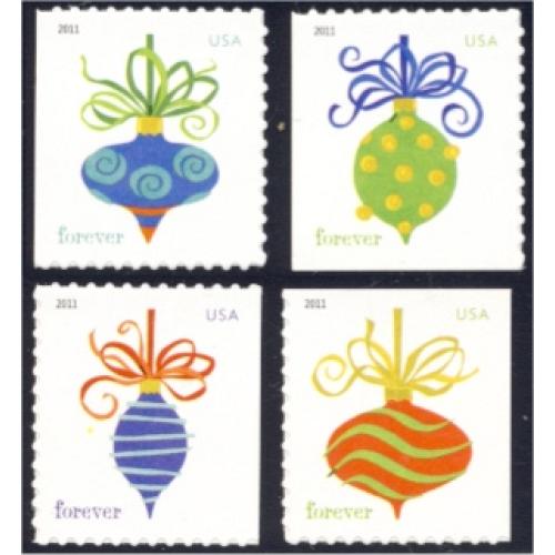#4579-82 Holiday Baubles, Set of Four Singles from ATM Pane