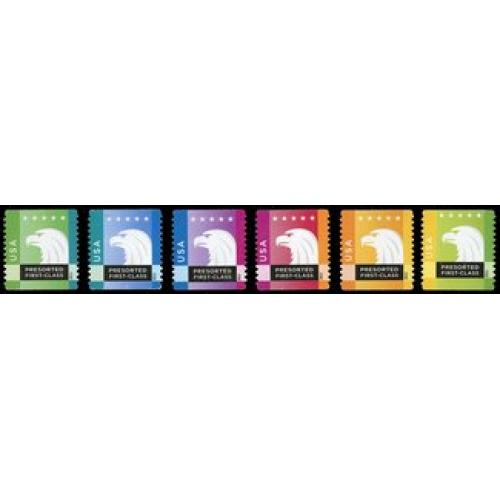 #4585-90 Spectrum Eagle, Set of Six Single Stamps