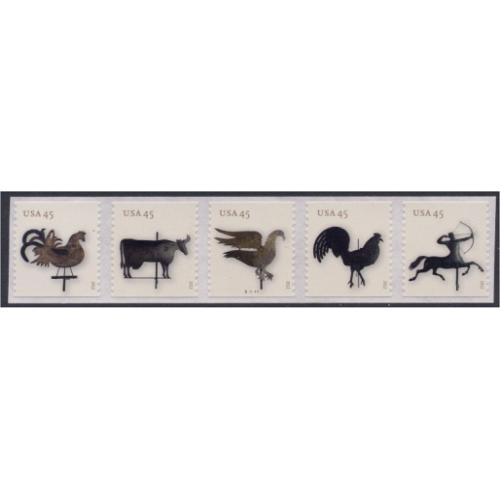 #4613-17 Weather Vanes, PNC Plate Number Coil Strip of 5, #S111111