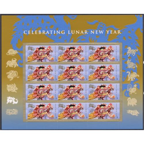 #4623 Lunar New Year, Year of the Dragon, Souvenir Sheet of 12