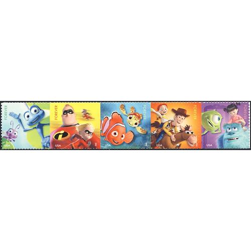 #4677-81 Disney-Pixar, Mail a Smile, Set of Five Singles