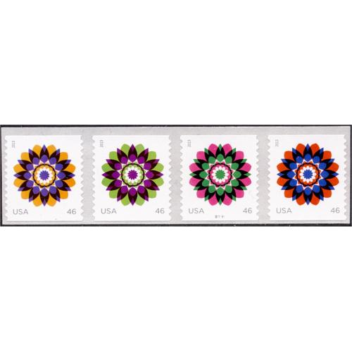 #4722-25 Kaleidoscope Flowers, Set of Four Singles