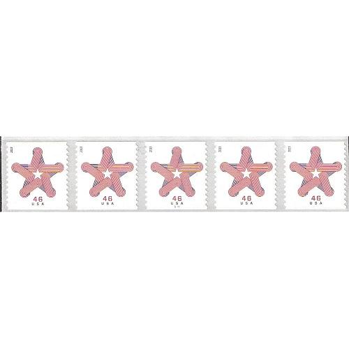 #4749 Patriotic Star, Plate Number Coil of Five, S111