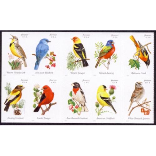#4891a Songbirds, Block of Ten
