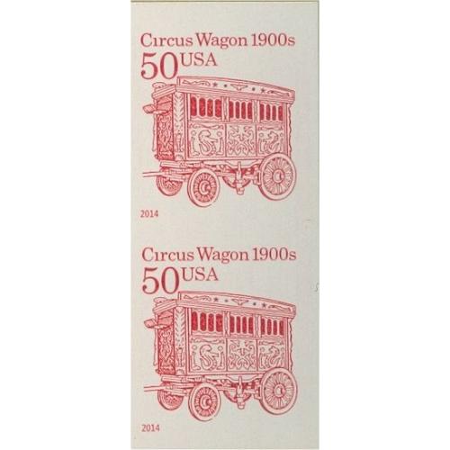#4905d 50¢ Circus Wagon, Imperforate Pair
