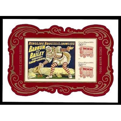 #4905c Circus Poster Souvenir Sheet, With Die Cuts (Rare)