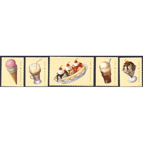 #5093-94, 5095a, 5096-97 Soda Fountain Favorites, Set of 5 Singles, Long Die Cut at Top