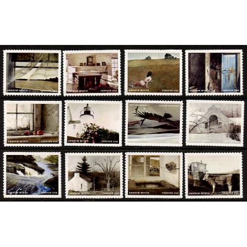 #5212a-l Andrew Wyeth, Artist, Set of 12 Singles