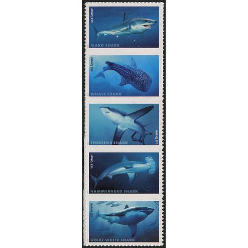 #5227a Sharks, Strip of Five